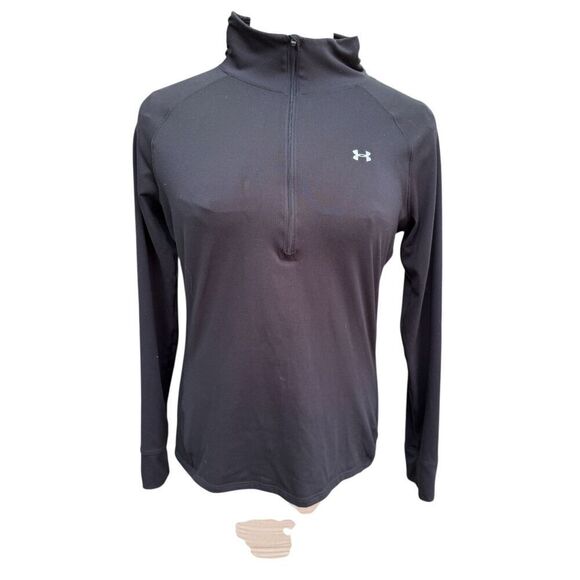 Under Armour Women’s Tech Long Sleeve Half Zip Black Pullover Athleisure Sz. L - Picture 1 of 9